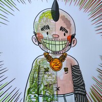 A3 Lenticular 2 Images-1 Print. Changes as You Move! by Judas Arrieta "TEEN Z ROBOT"  - Thumbnail 3