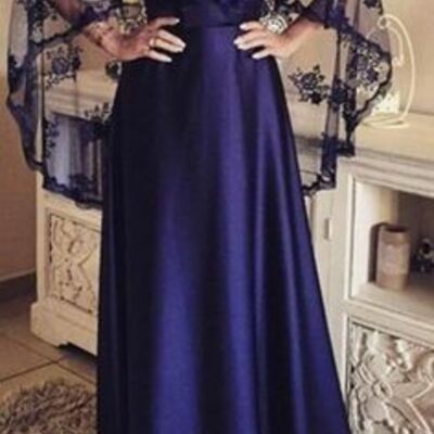 Elegant mother of the bride/groom dress purple appliques evening formal prom dress