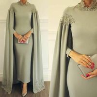 Elegant Mother of the Bride/Groom Dress Tea-length with Sahwl Evening Formal Prom Dress - Thumbnail 8