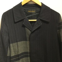 Comme des Garçons patterned wool coat bow detail - Thumbnail 1