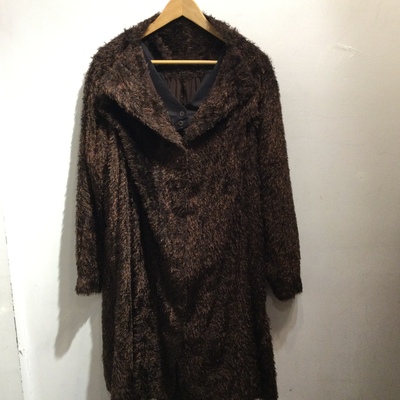 Issey miyake fur coat vest attached inside