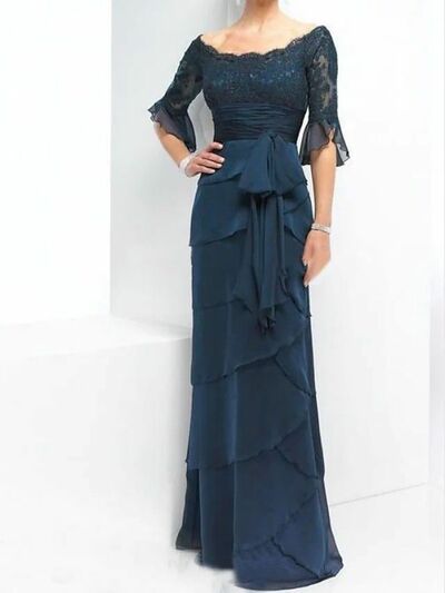 Elegant Mother of the Bride/Groom Dress Green Lace Evening Formal Prom Dress