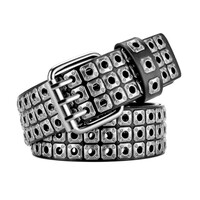 Stunning Punk Werewolf Claw 3 Pins Square Rivet Eyelets Leather Belt Streetwear Rave Men Women Awesome - Thumbnail 1