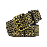Stunning Punk Werewolf Claw 3 Pins Square Rivet Eyelets Leather Belt Streetwear Rave Men Women Awesome - Thumbnail 4