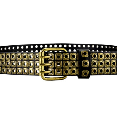 Stunning punk werewolf claw 3 pins square rivet eyelets leather belt streetwear rave men women awesome