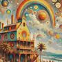 Abstract Beach House Cross Stitch Pattern-1