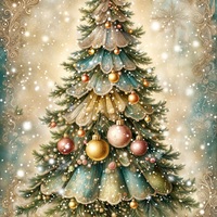 Antique Christmas Tree Cross Stitch Pattern - Thumbnail 2