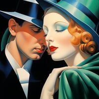 Art Deco Couple Cross Stitch Pattern - Thumbnail 2