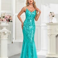 Mermaid Gown with Luxurious Sequins - Thumbnail 2