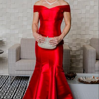 Elegant mother of the bride/groom dress green red mermaid evening formal prom dress