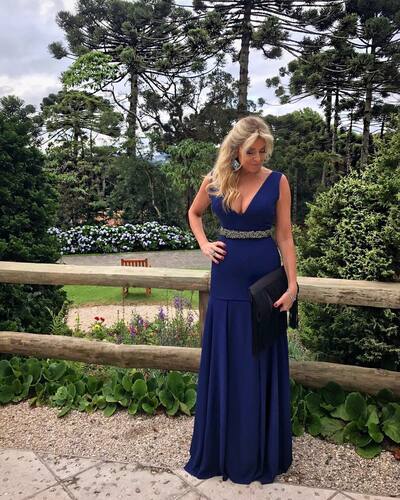 Elegant Mother of the Bride/Groom Dress Blue Evening Formal Prom Dress