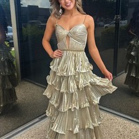 Charming Sweetheart Sparkly Pleat A Line Prom Dresses with Beading,PD230897 - Thumbnail 1