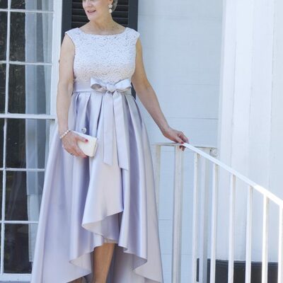 Elegant mother of the bride/groom dress crew neck lace evening formal prom dress