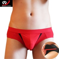 6PK Multi colors Wangjjiang Men's sexy underwear pouch separator briefs physiological underpants 4007SJ - Thumbnail 3