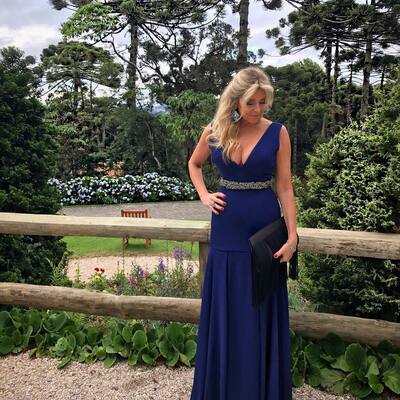 Elegant mother of the bride/groom dress sheath royal blue beading evening formal prom dress