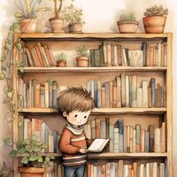 At The Bookcase Cross Stitch Pattern - Thumbnail 2