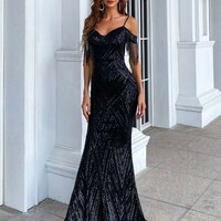 Off Shoulder Luxury Mermaid Evening Dress  - Thumbnail 2