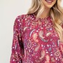 Magenta Paisley Print Plus Modest Maxi Dress by Celeste-1