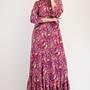 Magenta Paisley Print Plus Modest Maxi Dress by Celeste-3