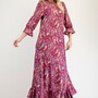 Magenta Paisley Print Plus Modest Maxi Dress by Celeste-5