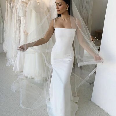 Elegant mermaid beach boho wedding dress bridal gowns