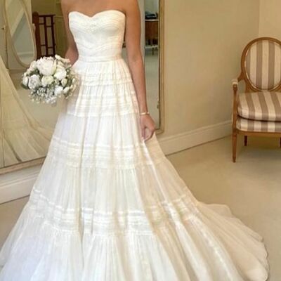 Elegant sleeveless beach boho wedding dress bridal gowns