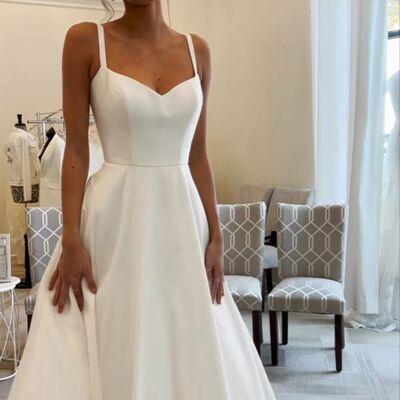 Elegant a line beach boho wedding dress bridal gowns