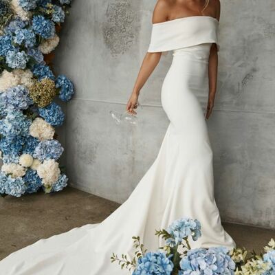 Elegant off the shoulder sleeveless beach boho wedding dress bridal gowns