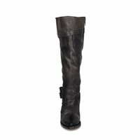 High boots with pointed straps thick heels motorcycle boots 2 colors - Thumbnail 5
