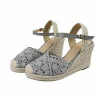 New round toe hollow sandals women's platform wedge sandals - Thumbnail 4