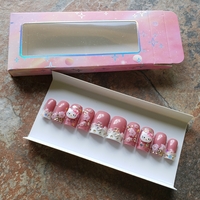 HELLO KITTY LOVE 😻 💕 NON-TOXIC NAIL POLISH PRESS-ONS By Nubian Collection Artwear 👑 - Thumbnail 2