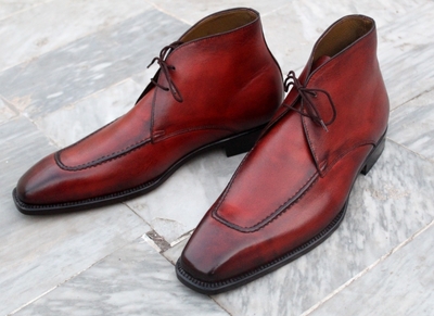 Crafted Leather Classic Dress Shoes Brown Leather Chukka Boot