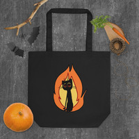 Flaming cat tote bag - Thumbnail 2