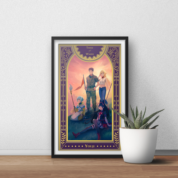 JSDF Gate Art Print | Gold Metallic Thus the Gate Fought There! Painting | Isekai Tarot Collector Print 