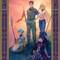 JSDF Gate Art Print | Gold Metallic Thus the Gate Fought There! Painting | Isekai Tarot Collector Print  - Thumbnail 1