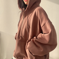 Korean Fashion Solid Color Hoodie Pullover Sweater - Thumbnail 2