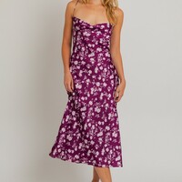 Floral Satin Dress - Thumbnail 2