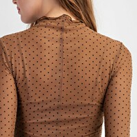 Polka Dot Mesh Top - Thumbnail 2