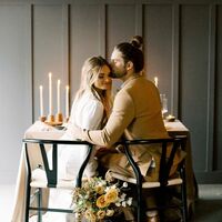 A-line Sexy Wedding Dress, Deep V-neck Wedding Dress Wedding Gown - Thumbnail 1