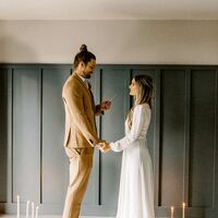 A-line Sexy Wedding Dress, Deep V-neck Wedding Dress Wedding Gown - Thumbnail 3