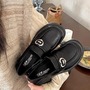 Retro Heart Buckle Heeled Loafers-2