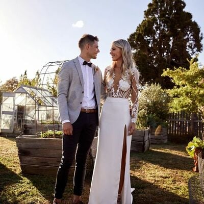 Sheath sexy wedding dress, sheer bodice wedding dress wedding gown