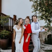 Sheath Wedding Dress, V-neck Satin Wedding Gown, Satin Bridal Dress - Thumbnail 2