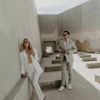 Modern Bride, White Wedding Suit - Thumbnail 1