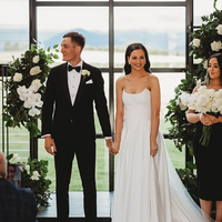 A-line Wedding Dress, Side Split Wedding Gown, Satin Wedding Dresses - Thumbnail 4