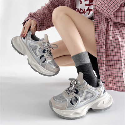 Fashion breathable clunky sport shoes