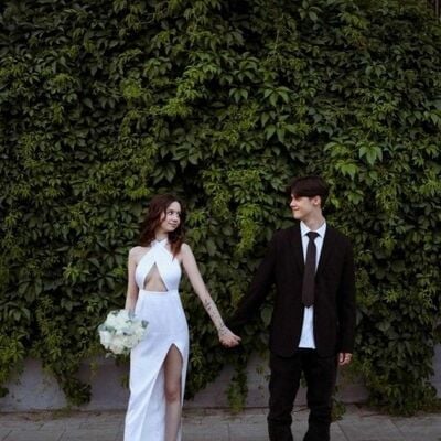 Sheath wedding dress, high split wedding gown, ankle-length satin wedding dresses