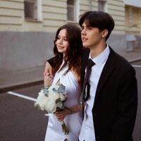 Sheath Wedding Dress, High Split Wedding Gown, Ankle-length Satin Wedding Dresses - Thumbnail 1