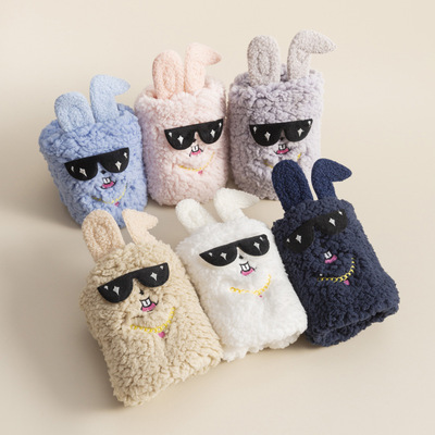 Cool bunny fleece socks - Thumbnail 1