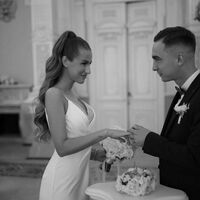 A-line Wedding Dress, Halter Wedding Gown, Satin Wedding Dresses - Thumbnail 1